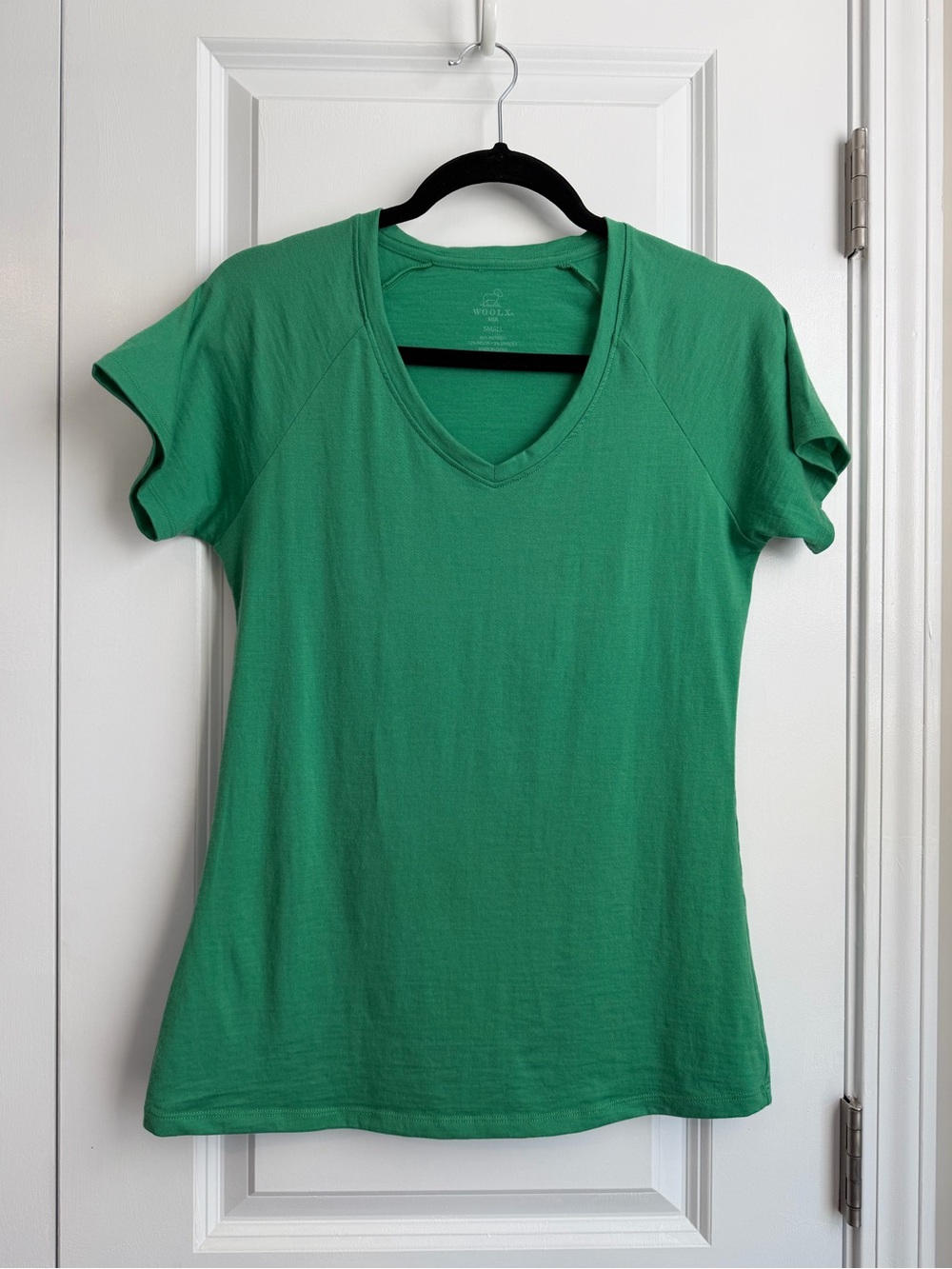 WOOLX Women’s MIA V Neck Short Sleeve Tee Green Size Small